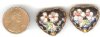 2 20x22mm Black Cloisonné Hearts